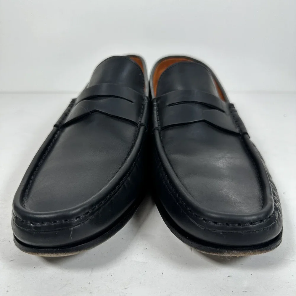 Santoni Fergus Black Penny Loafer Men's Shoes Size 10 D Made In Italy‎ Fast Ship